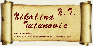 Nikolina Tutunović vizit kartica